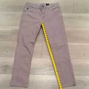 Ag Adriano Goldschmied The Everett Slim Straight 32x32 Men's Gray Sueded Satin